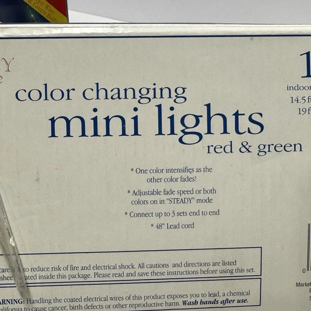 Color Changing Mini Christmas Lights Indoor/Outdoor 2 Box 150ct Red Green Tested